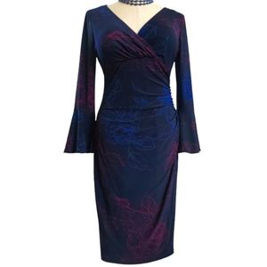 Lauren Ralph Lauren Faux Wrap Midi Dress
